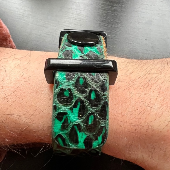Barbara Bui Paris - Green Python Snake Bracelet - M - Green/Black - 80% OFF SALE - Picture 3 of 10